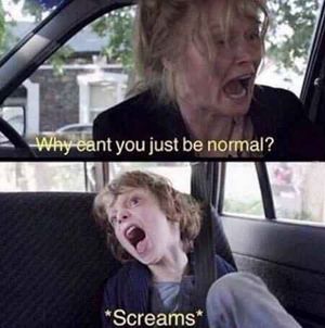 Why Can't You Just Be Normal meme template - Click to use