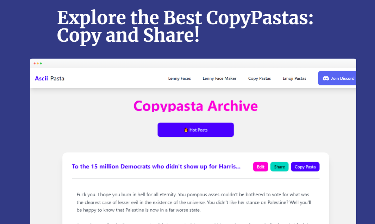 Copy pasta create share classic meme text