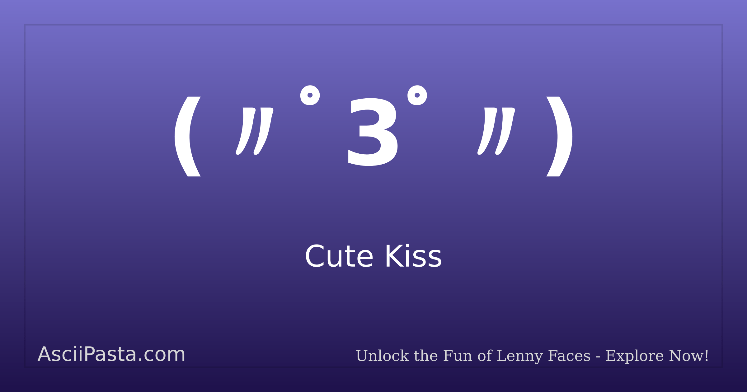 Ascii Pasta | Cute Kiss Text Face (〃ﾟ3ﾟ〃) | Copy Shy Emoticon